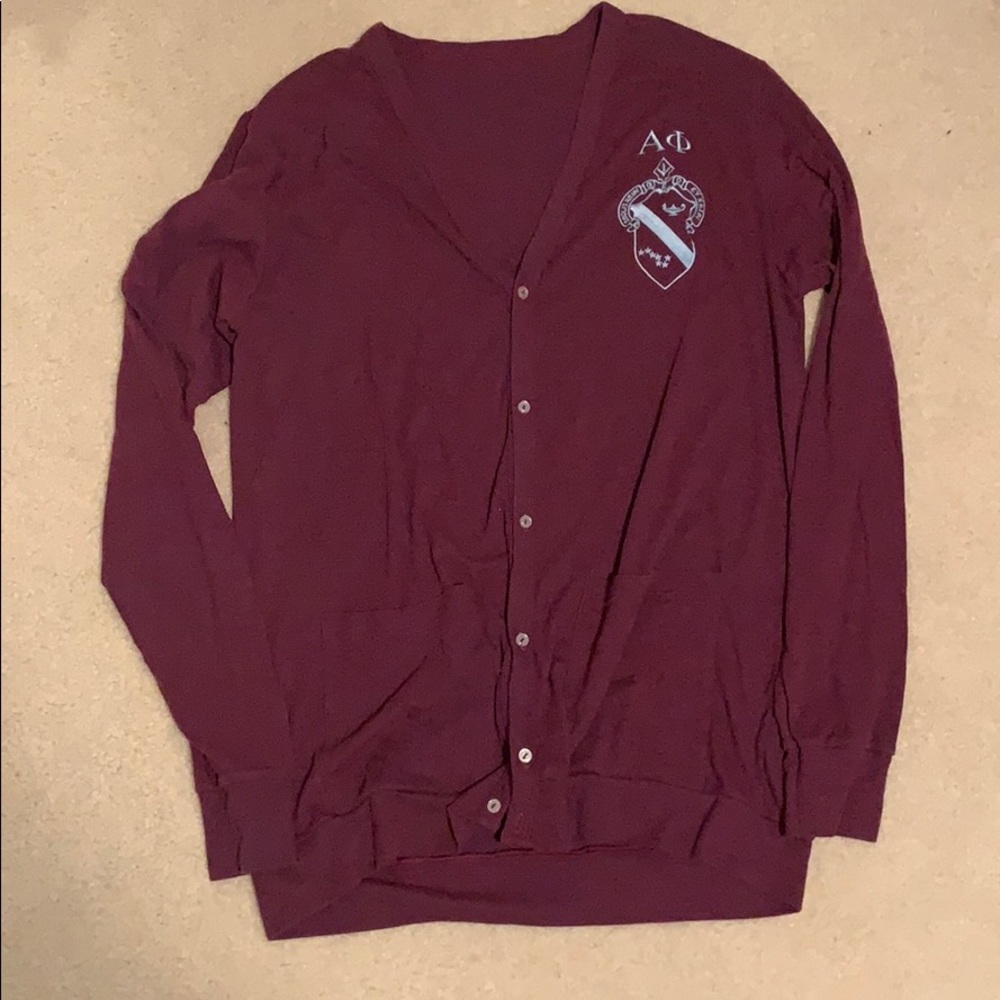 Alpha phi cardigan maroon